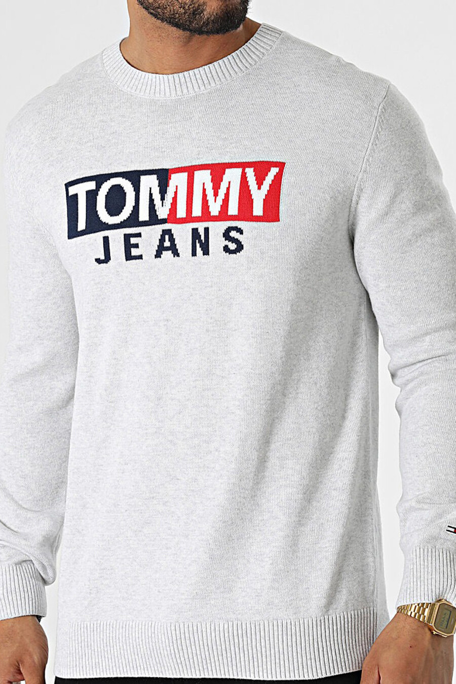 Pull col rond Gris Tommy Jeans DM0DM13755PJ4 PJ4 SILVER GREY POINTCARRE